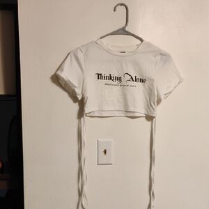 SHEIN Graphic Crop Top Size Large